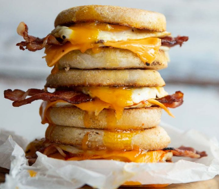 Bacon, Egg and Cheese on English Muffin