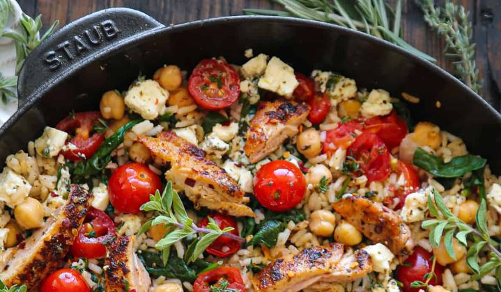 Greek Chicken and Lemon Rice
